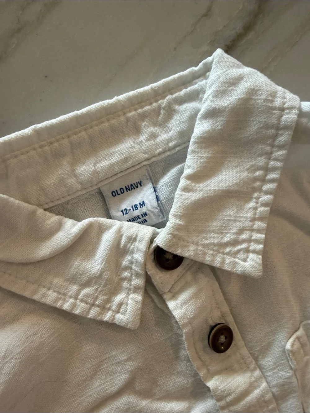 Old Navy Chambray Blue and White Textured Cotton Button-Down Shirts for Kids
